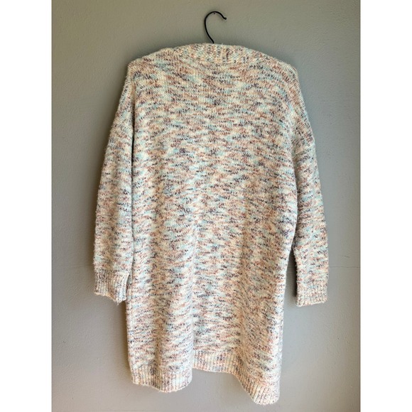 Dreamers by Debut Womens Cardigan Sweater Ribbed‎ Knit Open Front Cream Size S/M - Picture 2 of 5